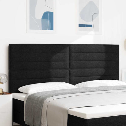 Testiera LED con strisce LED con testiera Nero 200 cm Tessuto | homemem39