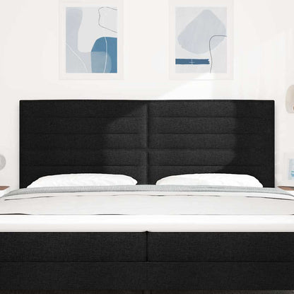 Testiera LED con strisce LED con testiera Nero 200 cm Tessuto | homemem39