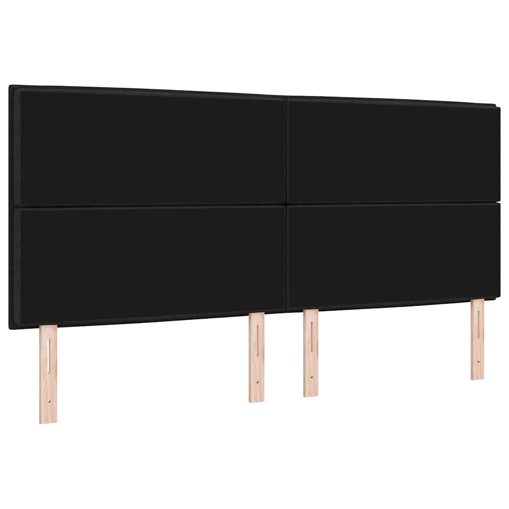 Testiera LED con strisce LED con testiera Nero 200 cm Tessuto | homemem39
