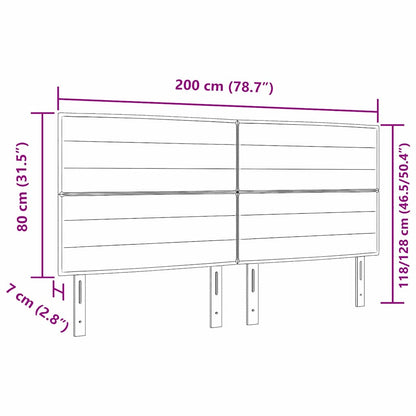 Testiera LED con strisce LED con testiera Nero 200 cm Tessuto | homemem39
