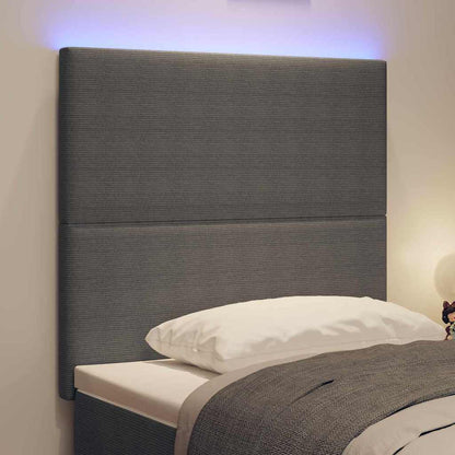 Testiera LED con testiera Grigio chiaro 90 cm Tessuto in Cords | homemem39