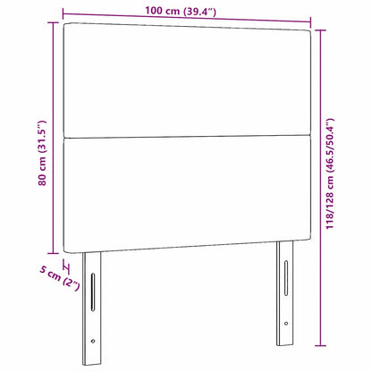 Testiera LED con testiera Grigio chiaro 100 cm Tessuto in Cords | homemem39