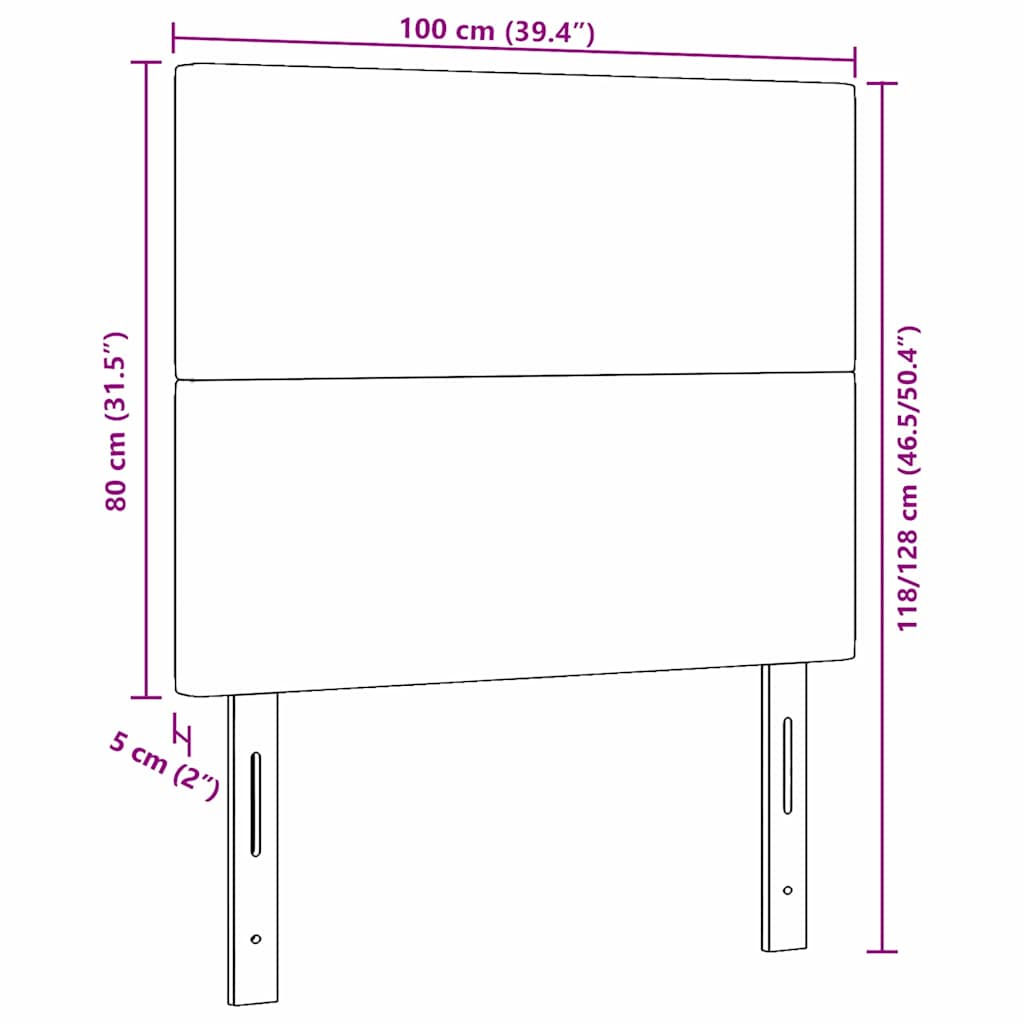Testiera LED con strisce LED Crema 100 cm Tessuto in Cords | homemem39