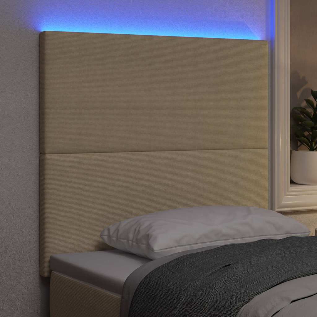 Testiera LED con testiera Grigio Verde 100 cm Tessuto in Cords | homemem39