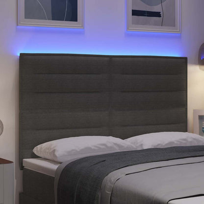 Testiera LED con testiera Grigio chiaro 144 cm Tessuto in Cords | homemem39