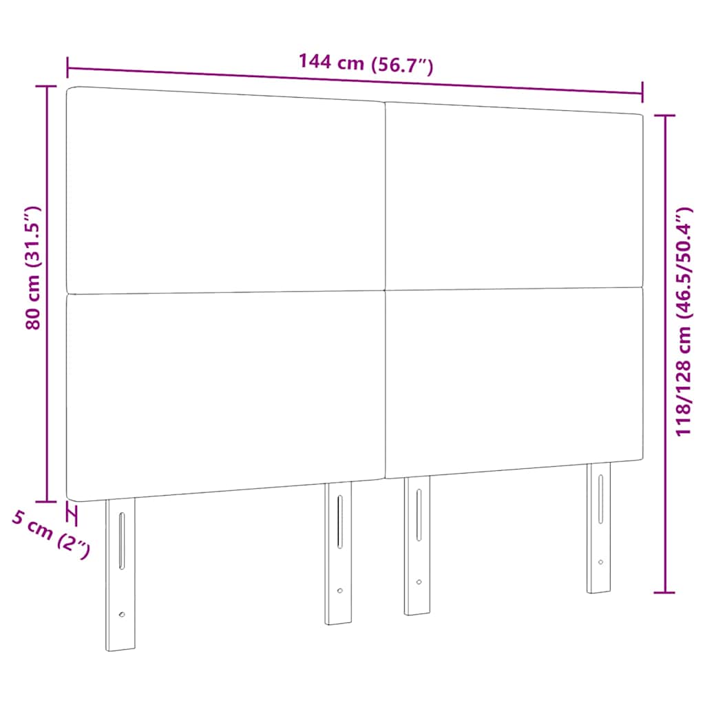 Testiera LED con testiera Grigio Verde 144 cm Tessuto in Cords | homemem39