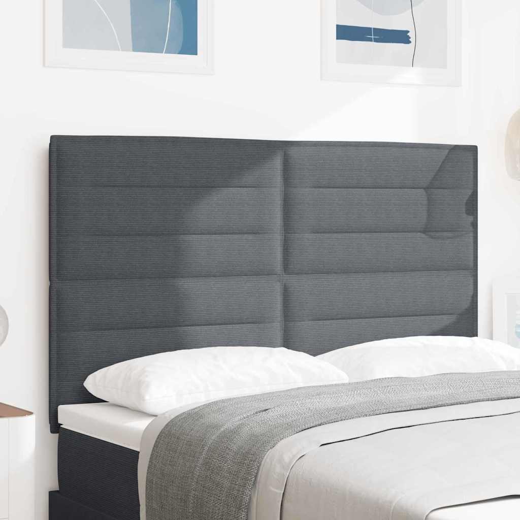 Testiera LED con testiera Grigio scuro 160 cm Tessuto in Cords