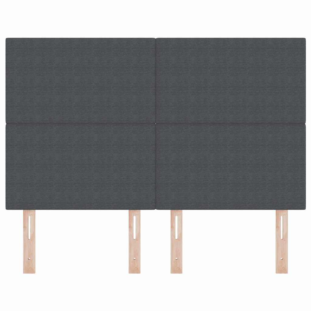 Testiera LED con testiera Grigio scuro 160 cm Tessuto in Cords