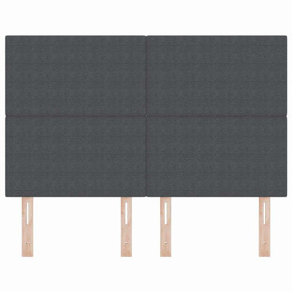 Testiera LED con testiera Grigio scuro 160 cm Tessuto in Cords