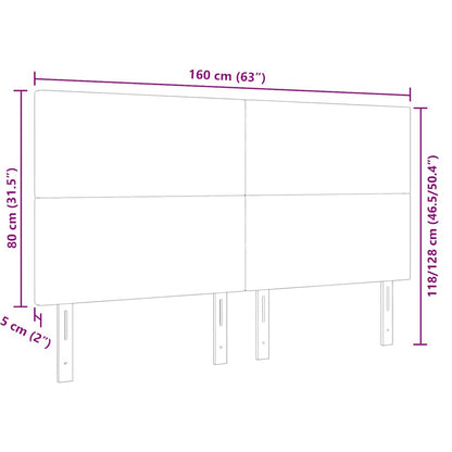 Testiera LED con testiera Grigio Verde 160 cm Tessuto in Cords | homemem39