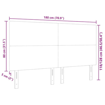 Testiera LED con testiera Grigio chiaro 180 cm Tessuto in Cords | homemem39