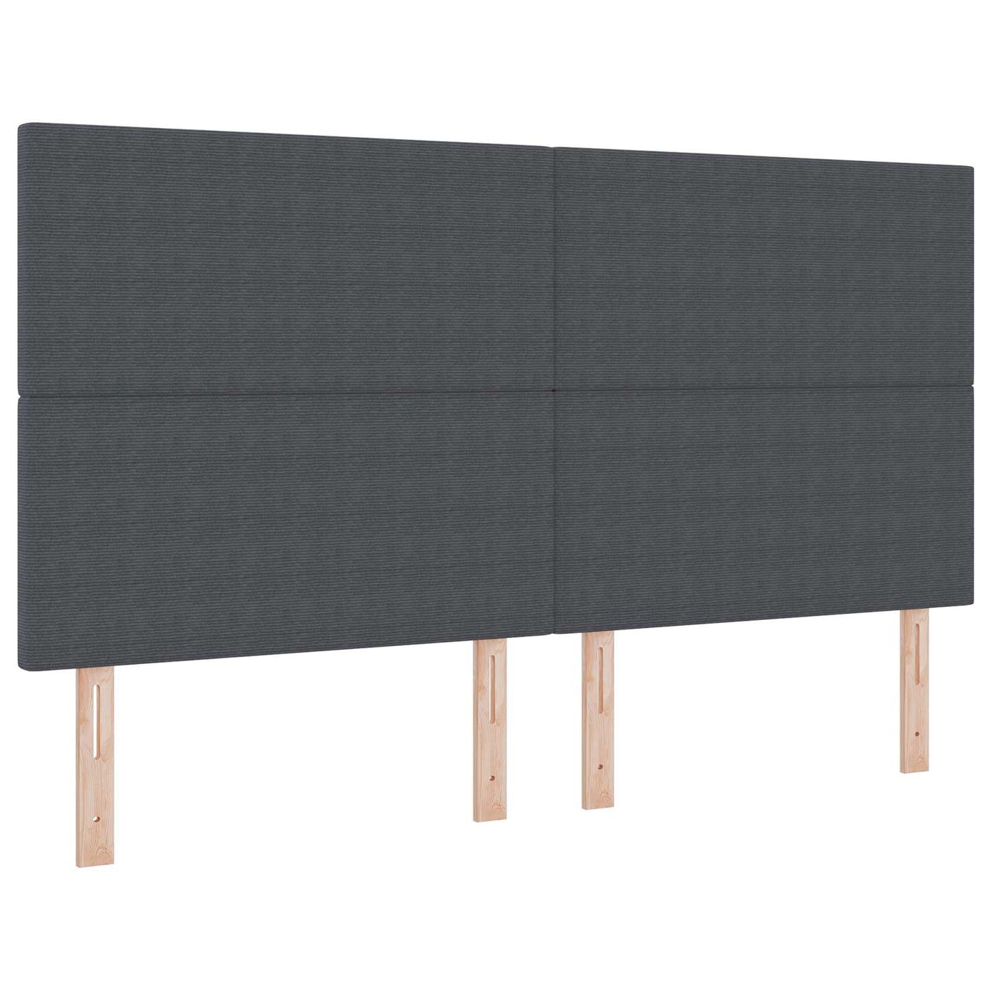 Testiera LED con testiera Grigio scuro 180 cm Tessuto in Cords