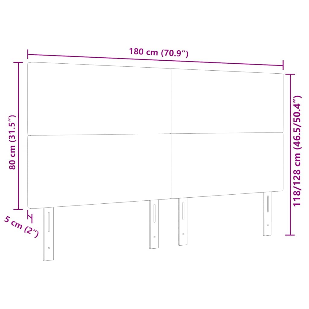 Testiera LED con testiera Grigio scuro 180 cm Tessuto in Cords | homemem39