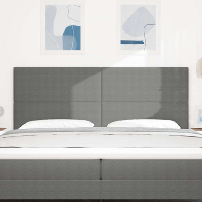 Testiera LED con testiera Grigio chiaro 200 cm Tessuto in Cords | homemem39