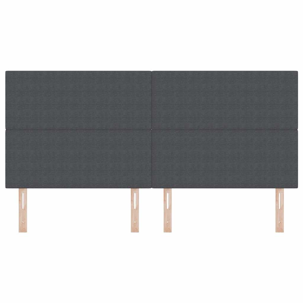 Testiera LED con testiera Grigio scuro 200 cm Tessuto in Cords