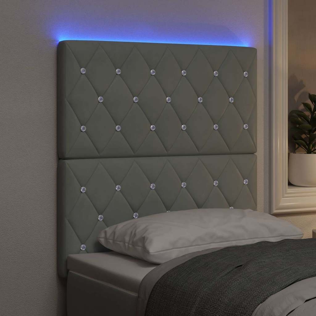Testiera LED con testiera Grigio chiaro 80 cm Poliestere