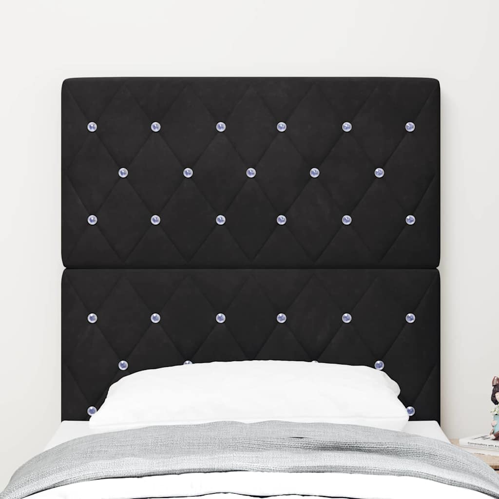 Testiera LED con strisce LED con testiera Nero 80 cm Velluto | homemem39