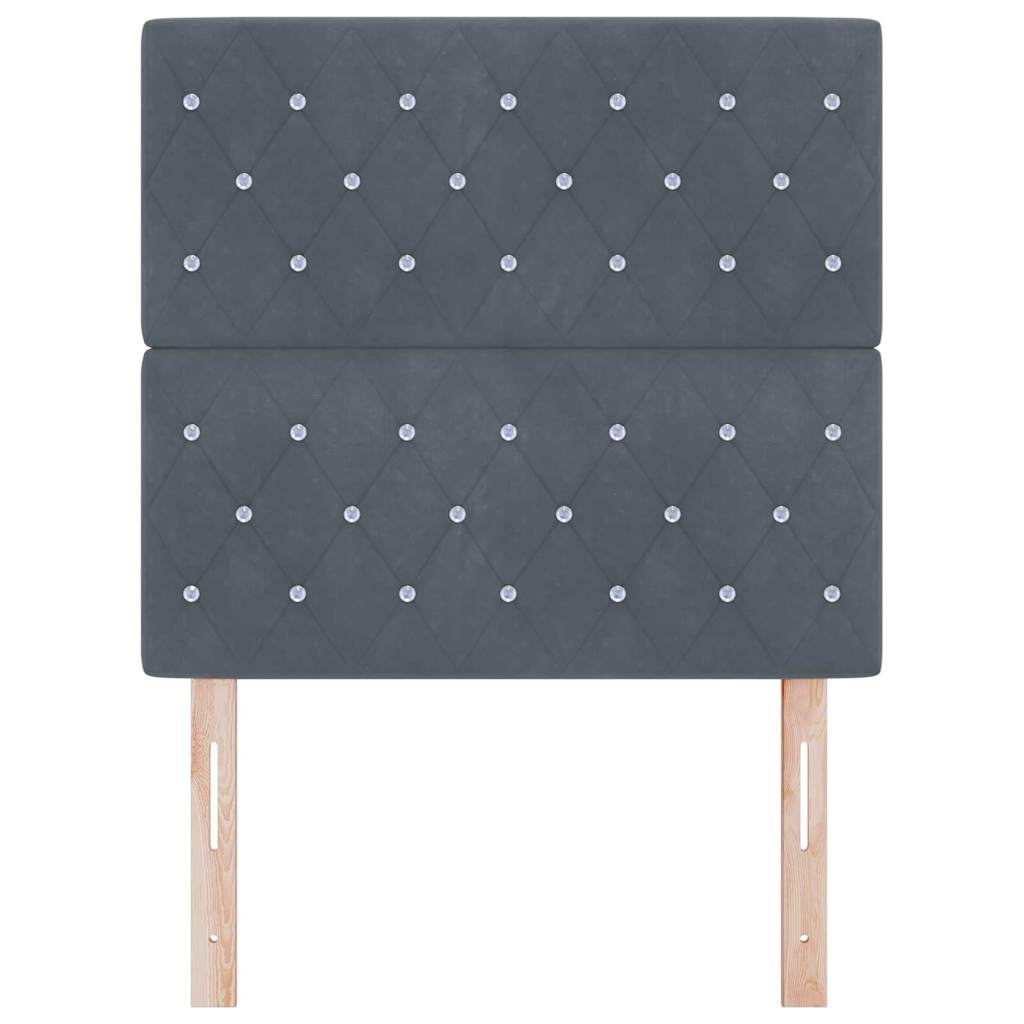 Testiera LED con strisce LED Grigio scuro 90 cm Velluto | homemem39