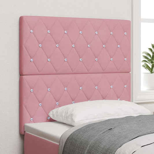 Testiera LED con strisce LED con testiera Rosa 90 cm Velluto | homemem39