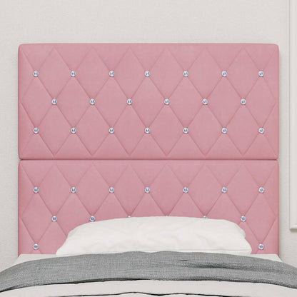 Testiera LED con strisce LED con testiera Rosa 90 cm Velluto | homemem39