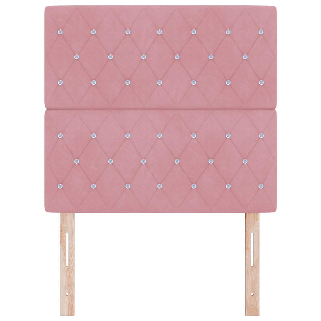 Testiera LED con strisce LED con testiera Rosa 90 cm Velluto | homemem39