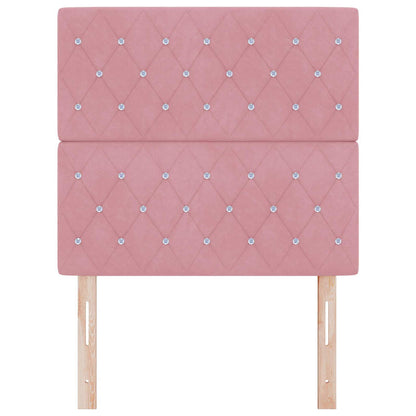 Testiera LED con strisce LED con testiera Rosa 90 cm Velluto | homemem39