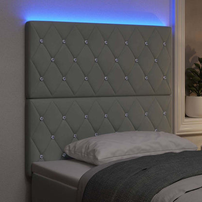 Testiera LED con testiera Grigio chiaro 100 cm Poliestere