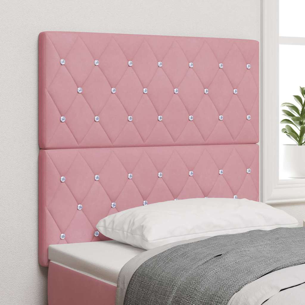 Testiera LED con strisce LED con testiera Rosa 100 cm Velluto | homemem39
