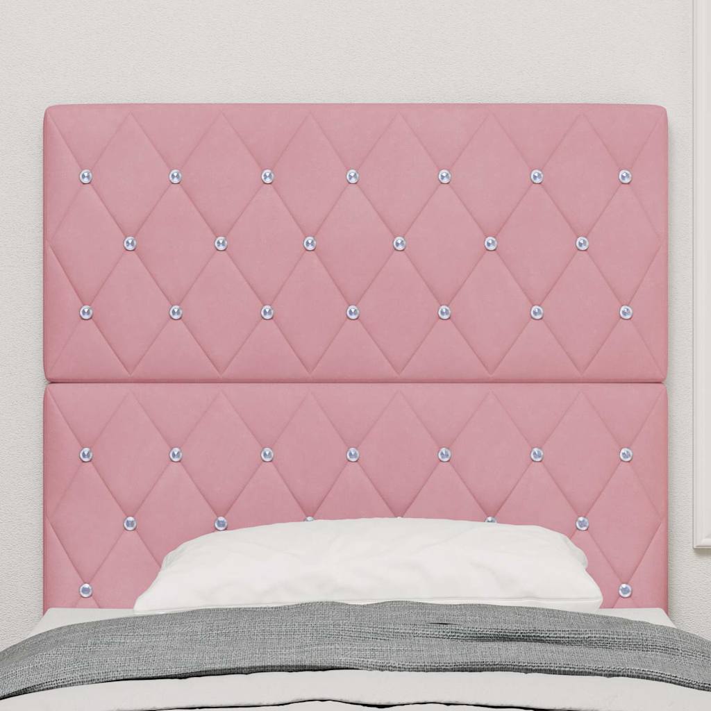 Testiera LED con strisce LED con testiera Rosa 100 cm Velluto | homemem39