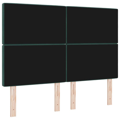 Testiera LED con strisce LED Verde Scuro 144 cm Velluto