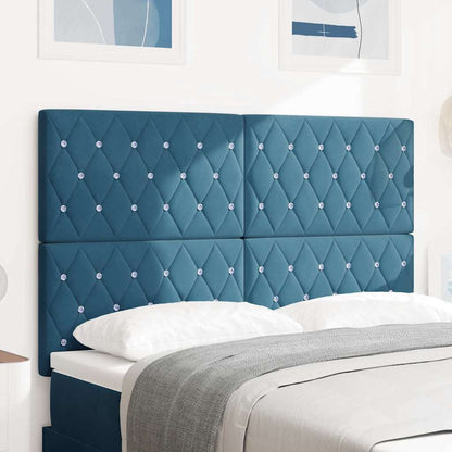 Testiera LED con strisce LED Blu Scuro 144 cm Velluto | homemem39