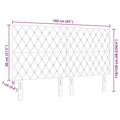 Testiera LED con testiera Grigio chiaro 160 cm Poliestere
