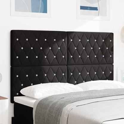 Testiera LED con strisce LED con testiera Nero 160 cm Velluto | homemem39