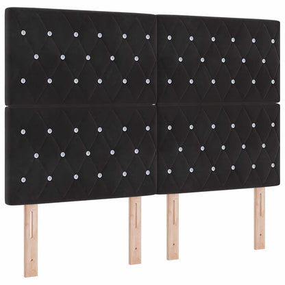 Testiera LED con strisce LED con testiera Nero 160 cm Velluto | homemem39