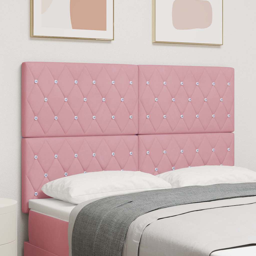 Testiera LED con strisce LED con testiera Rosa 160 cm Velluto