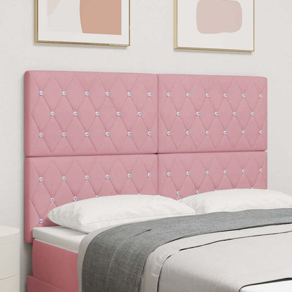 Testiera LED con strisce LED con testiera Rosa 160 cm Velluto