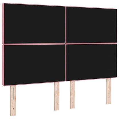 Testiera LED con strisce LED con testiera Rosa 160 cm Velluto | homemem39