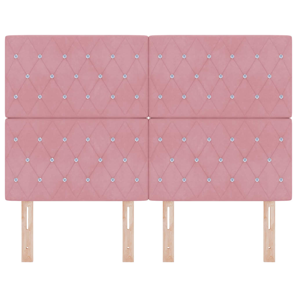 Testiera LED con strisce LED con testiera Rosa 160 cm Velluto | homemem39