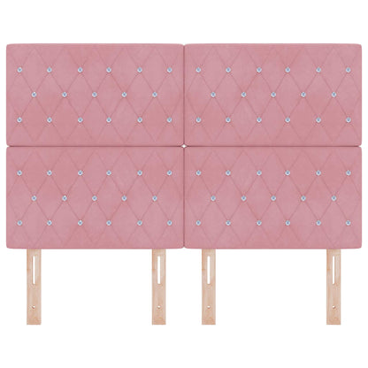 Testiera LED con strisce LED con testiera Rosa 160 cm Velluto | homemem39