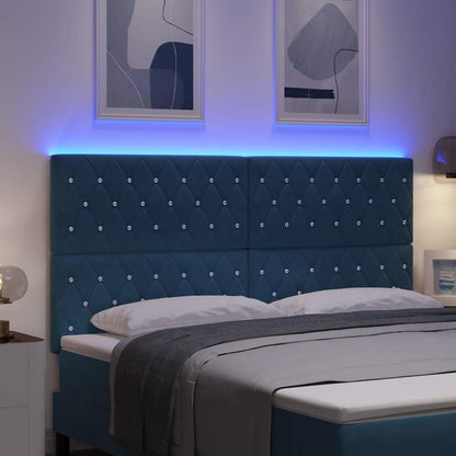 Testiera LED con strisce LED Blu Scuro 180 cm Velluto | homemem39