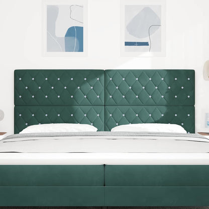 Testiera LED con strisce LED Verde Scuro 200 cm Velluto | homemem39