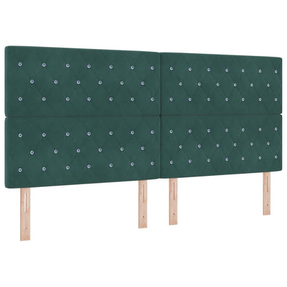 Testiera LED con strisce LED Verde Scuro 200 cm Velluto | homemem39
