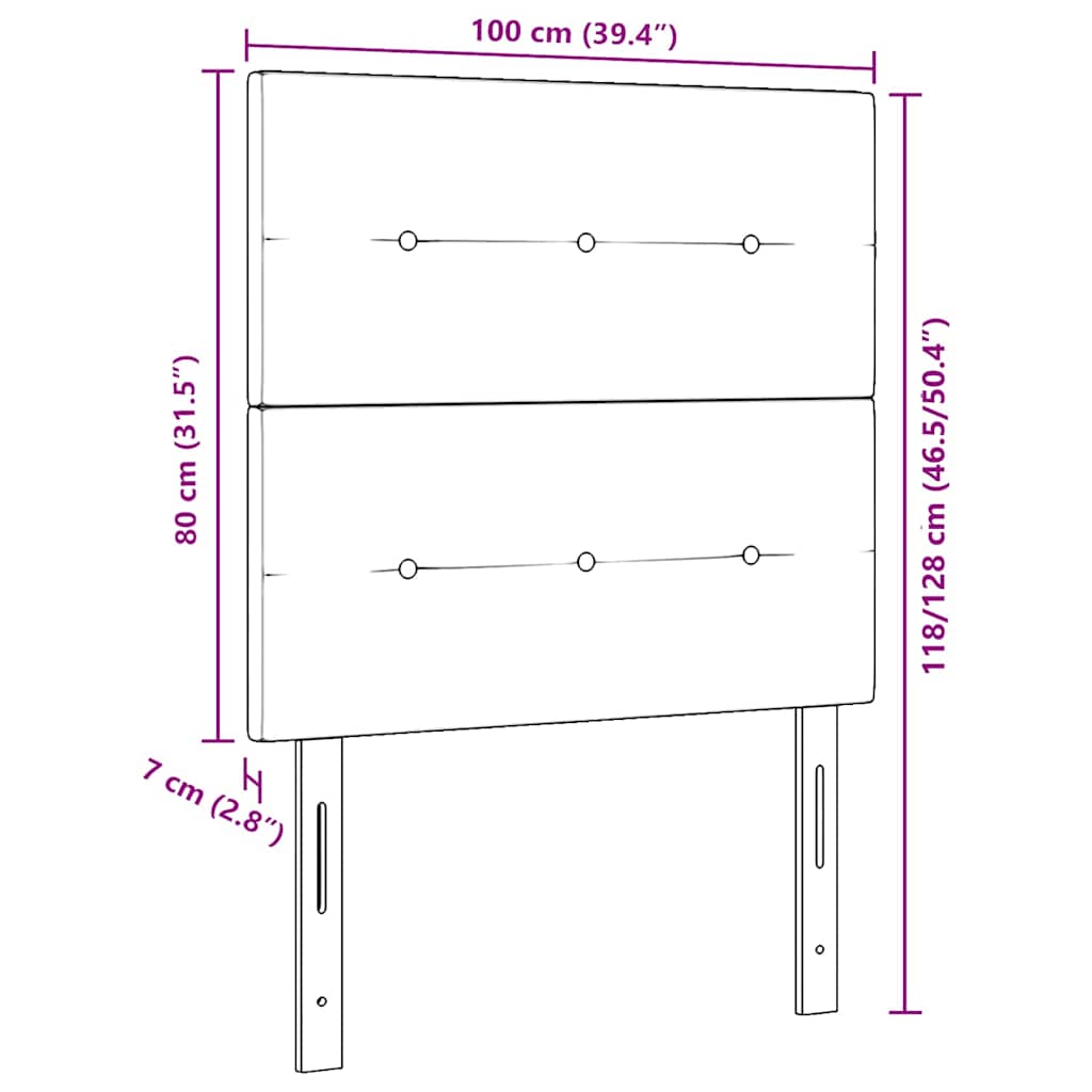 Testiera LED con luci a strisce a LED Nero 100 cm Poliestere