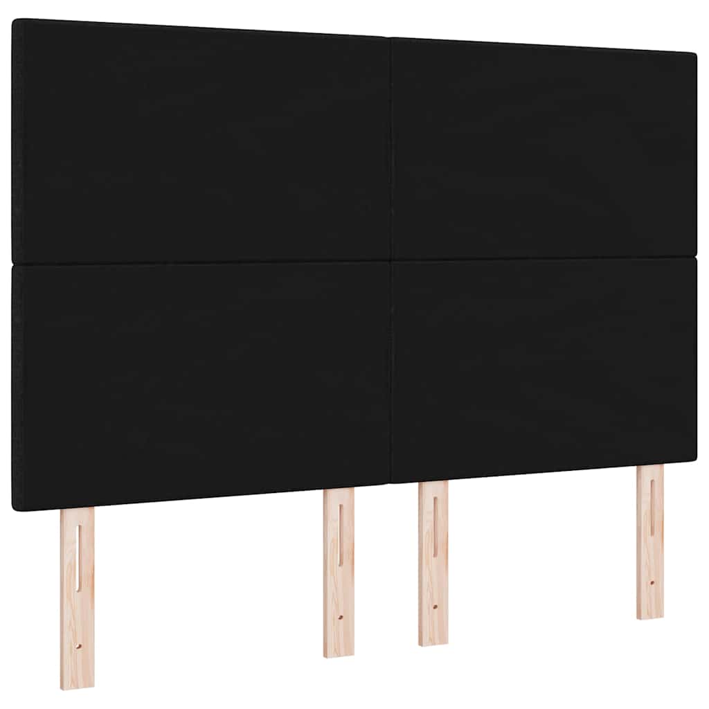Testiera LED con strisce LED con testiera Nero 144 cm Tessuto | homemem39
