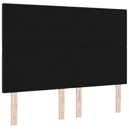 Testiera LED con strisce LED con testiera Nero 144 cm Tessuto | homemem39