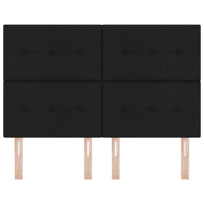 Testiera LED con strisce LED con testiera Nero 144 cm Tessuto | homemem39
