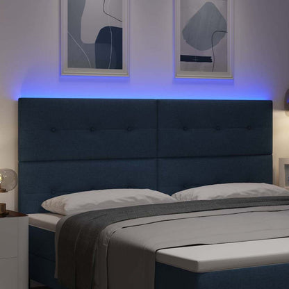 Testiera LED con strisce LED con testiera Blu 200 cm Tessuto