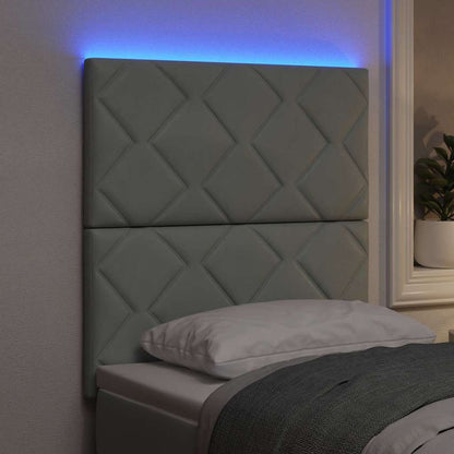 Testiera LED Grigio chiaro 80 cm Velluto