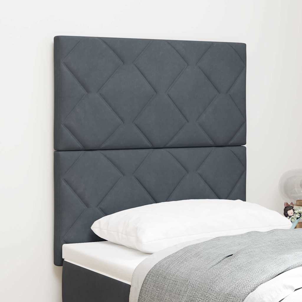 Testiera LED Grigio scuro 80 cm Velluto