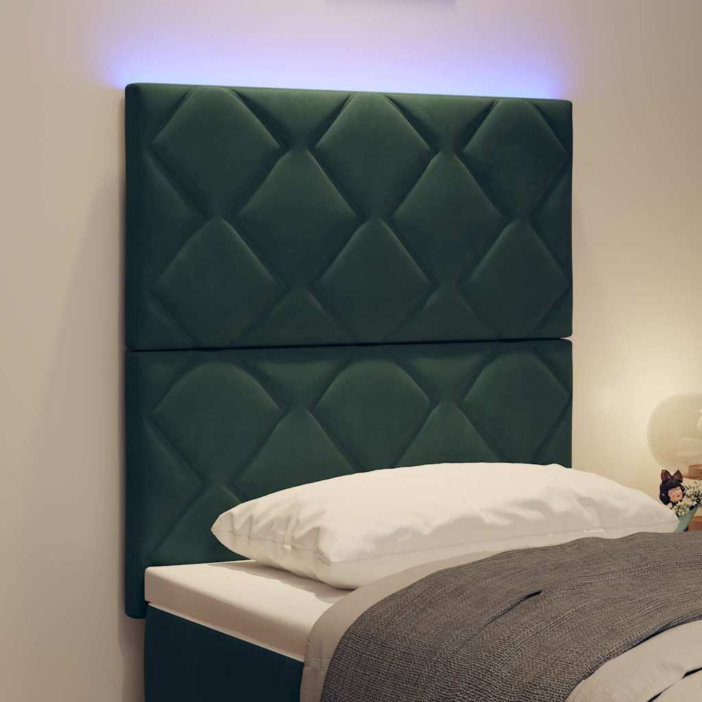 Testiera LED Verde Scuro 80 cm Velluto | homemem39